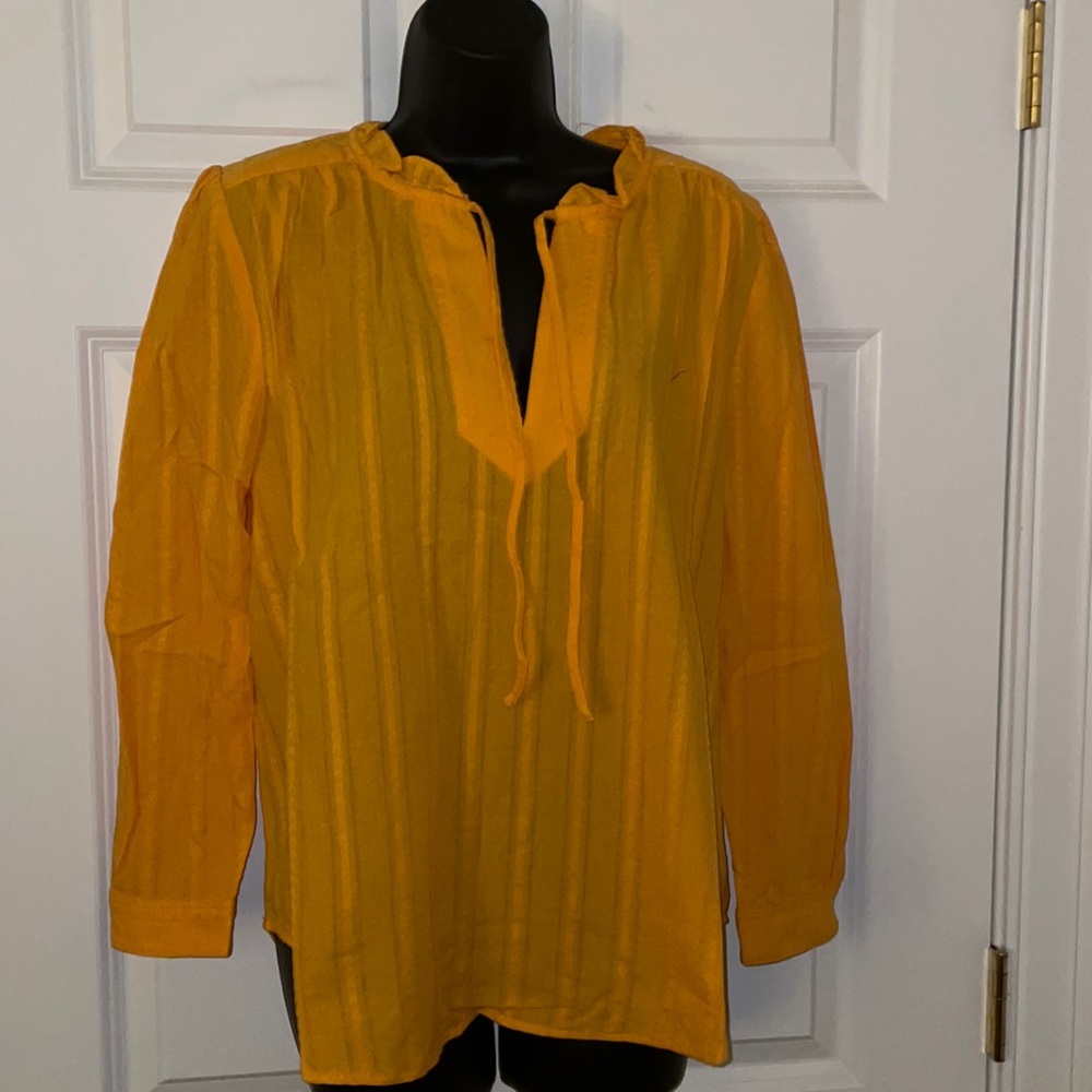 LOFT new with tags sunny yellow tie neck top
